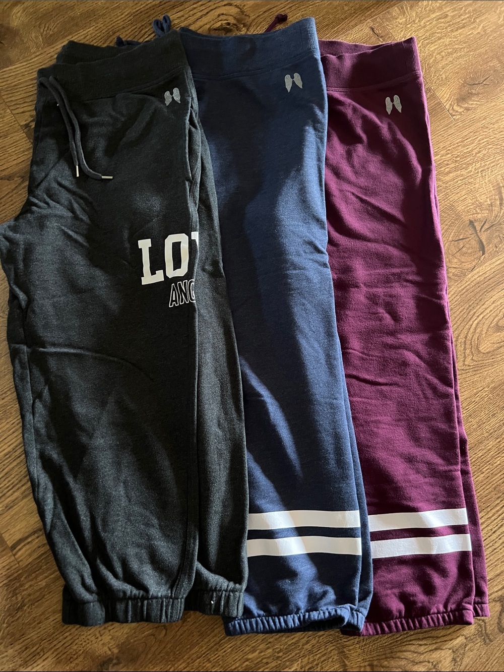 Victoria's Secret Black, Navy & Burgundy Jogger Trio